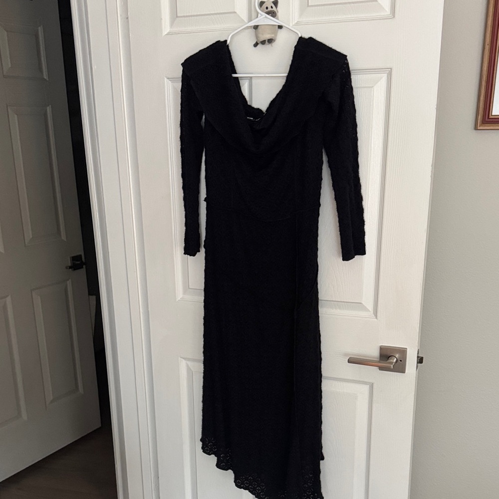 Urban Outfitters Black Long Sleeve Lace Dress
